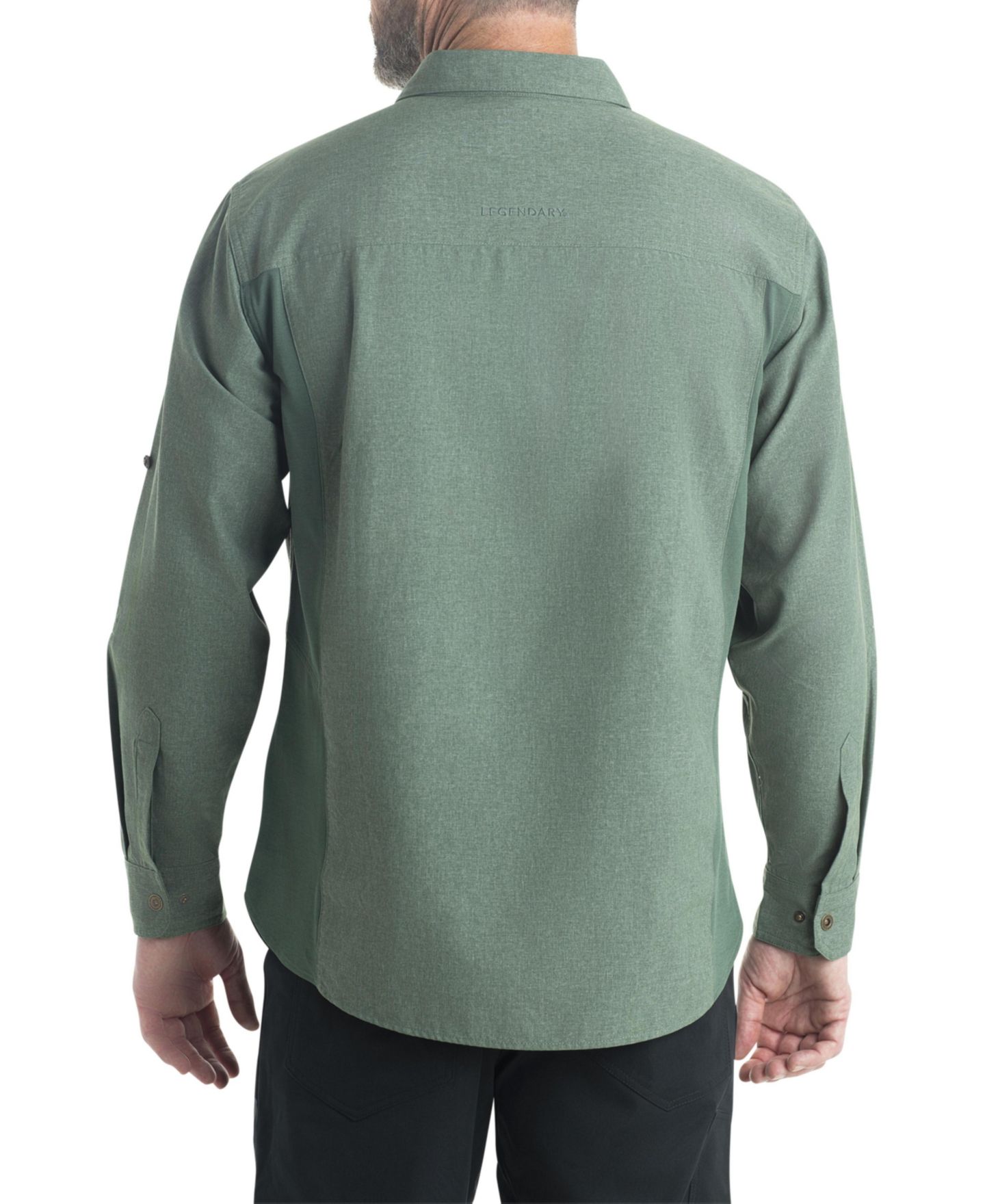 Мужская рубашка Legendary Whitetails Moisture Wicking UPF 50+ Long Sleeve Button Up, цвет: Синий еловый — фото 3