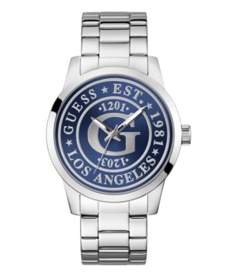 Men's Quartz Silver-Tone Stainless Steel Watch 44mm