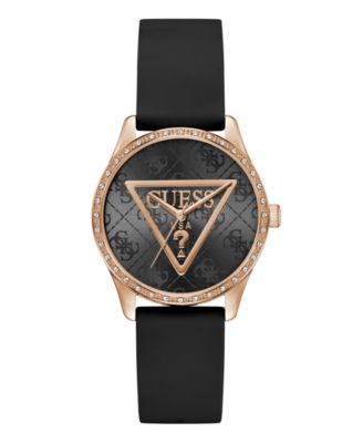 Women's Quartz Black Silicone Watch 36mm