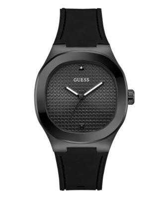Men's Quartz Black Silicone Watch 42mm
