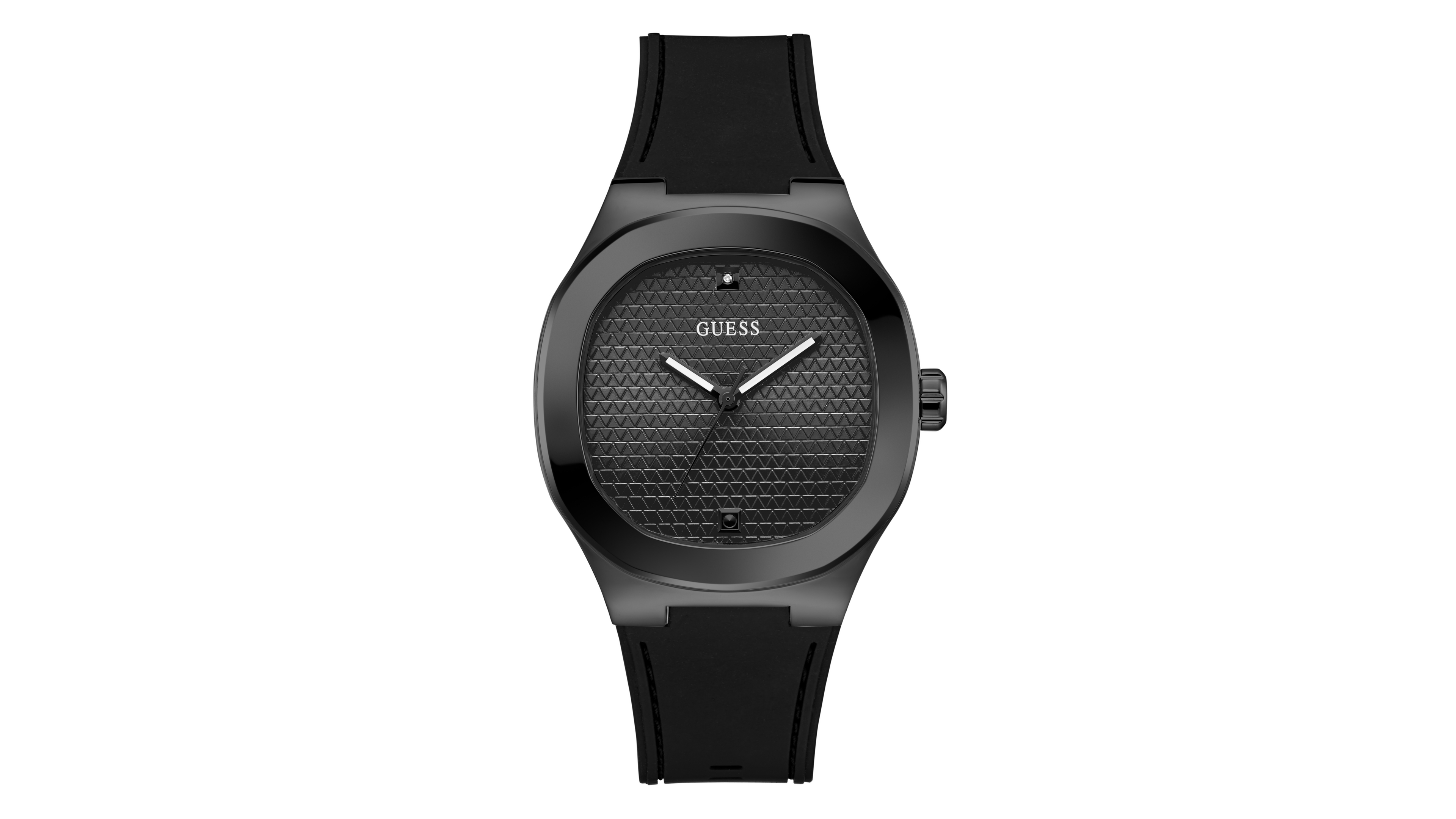 Guess Men's Quartz Black Silicone Watch 42mm