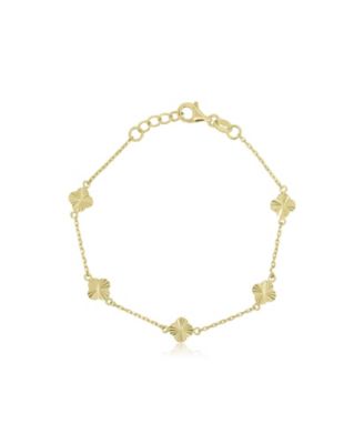 Mini Fluted Clover Bracelet 14K Gold-Plated Sterling Silver
