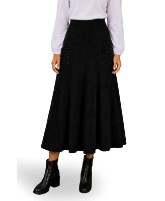 Women's High-Waisted Pull-On A-Line Midi Skirt