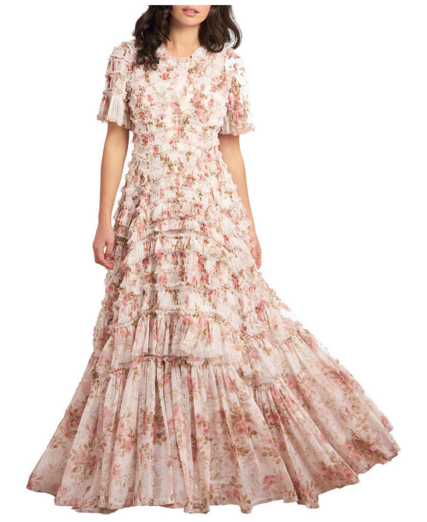Женское платье Needle & Thread Summer's Valentine Ruffle Gown, цвет: Белый — фото 1