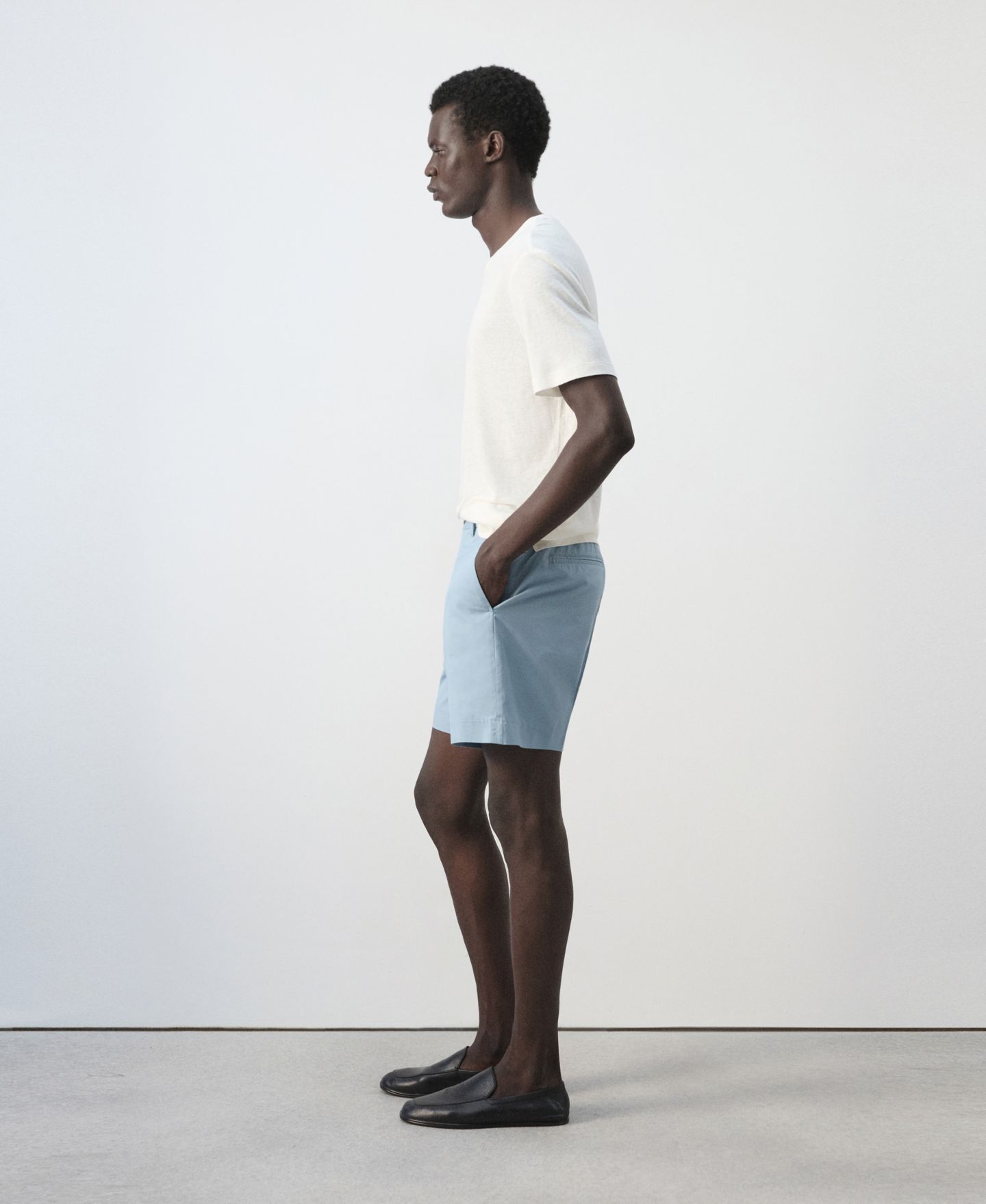 Мужские шорты Mango Slim-Fit Cotton-Lyocell 6.69" Bermuda, цвет: Аквамариновый зелёный — фото 4