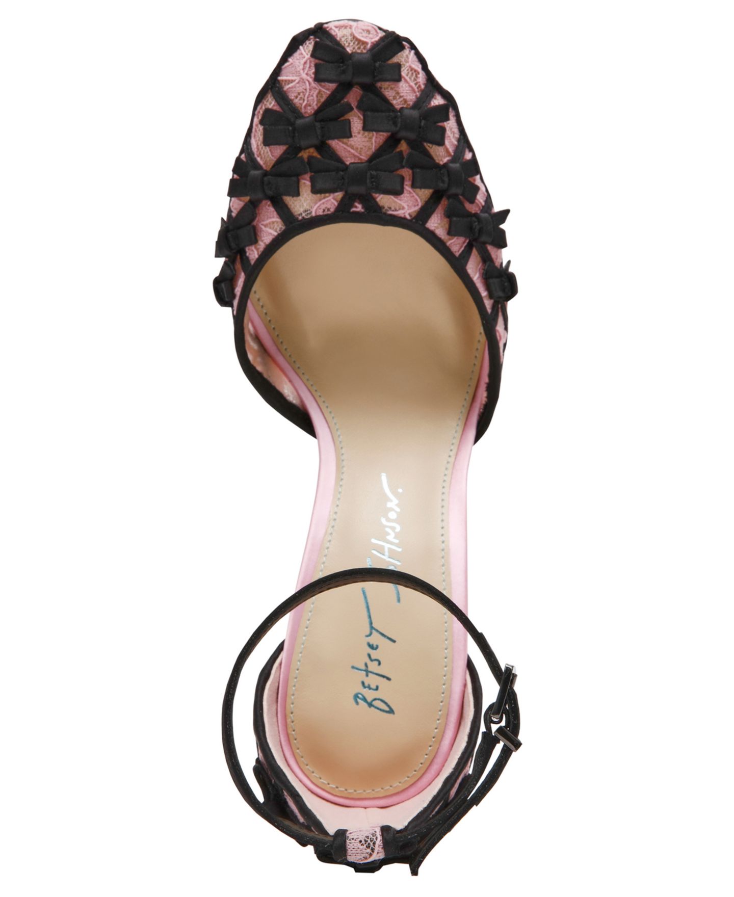 Женские туфли Betsey Johnson Coy Ankle Strap Pumps, цвет: Розовый / Чёрный — фото 4