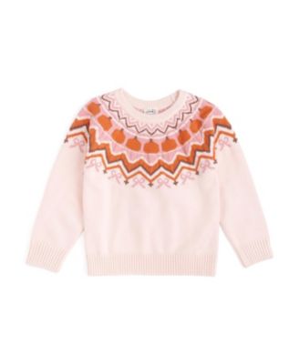 Toddler Girls Pumpkin Fair Isle Sweater