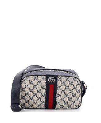 Small Ophidia Camera Shoulder Bag GG Coated Canvas with Leather