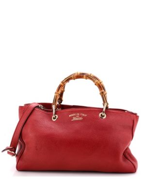 Medium Bamboo Shopper Tote Leather