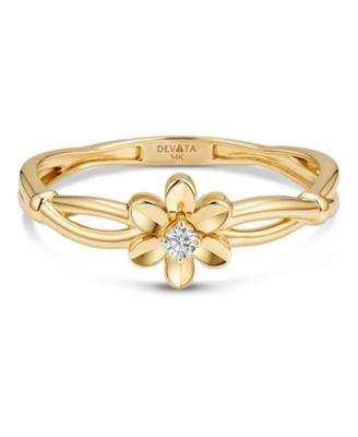 Daisy Flower Ring in 14K Gold