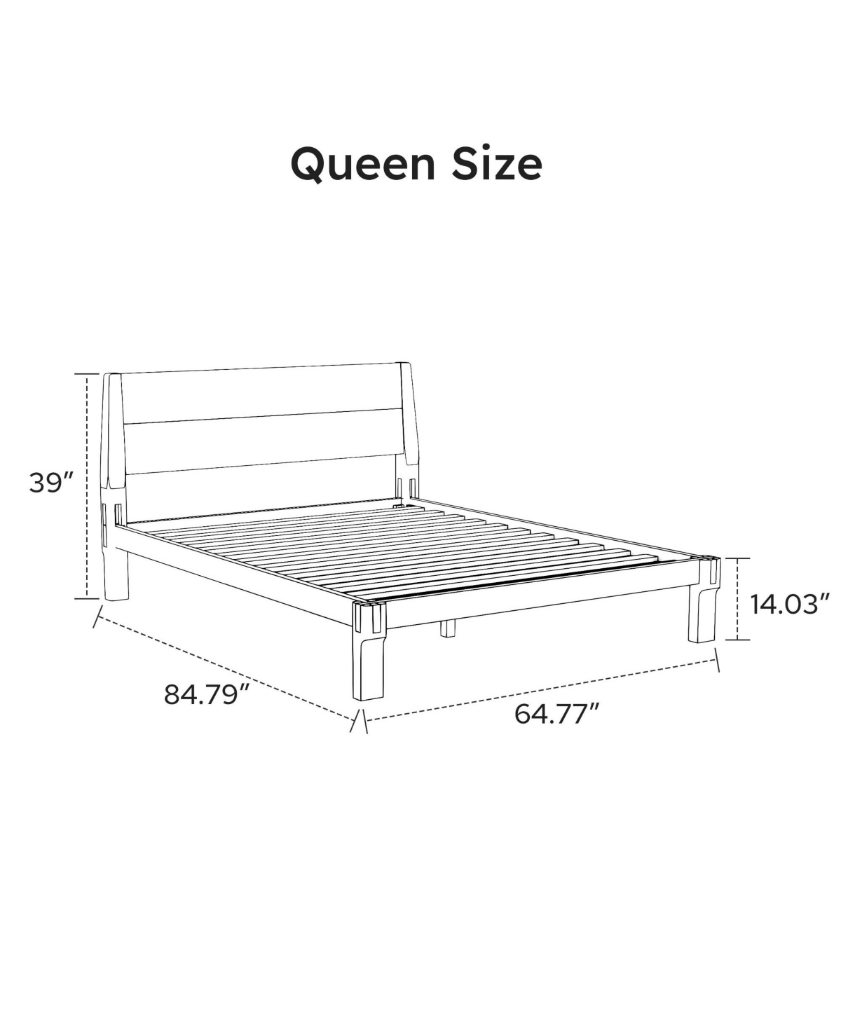 Flexispot Kana Japanese Joinery Solid Wood Platform Bed Frame with Slat Support