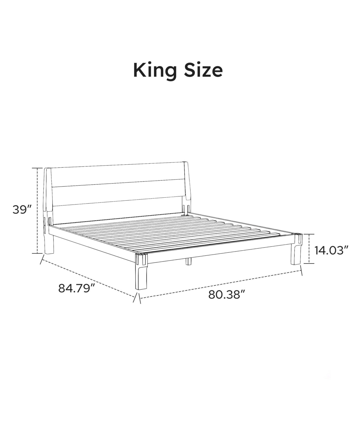 Flexispot Kana Japanese Joinery Solid Wood Platform Bed Frame with Slat Support