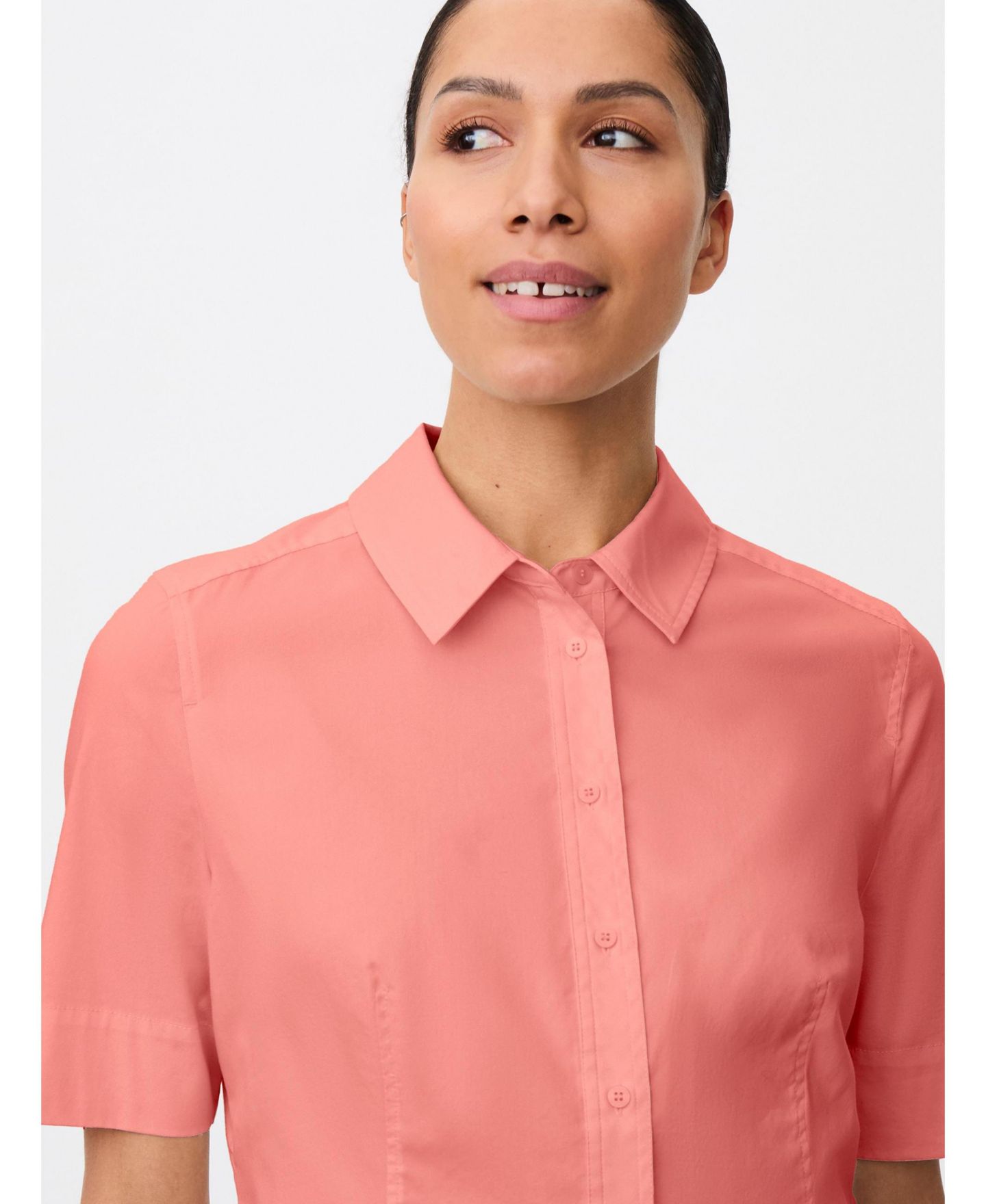Женская рубашка Masai Copenhagen Maiven Boxy Button-Up Short-Sleeve Cotton-Blend, цвет: Клубничный ледяной — фото 4