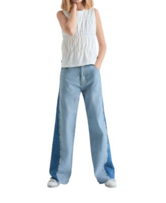 Girl's 4T - 16 Wide Leg Bicolor Denim Pants