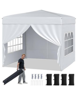 10 x 10 Feet Commercial Pop Up Canopy Tent with 4 Sidewalls and CPAI-84