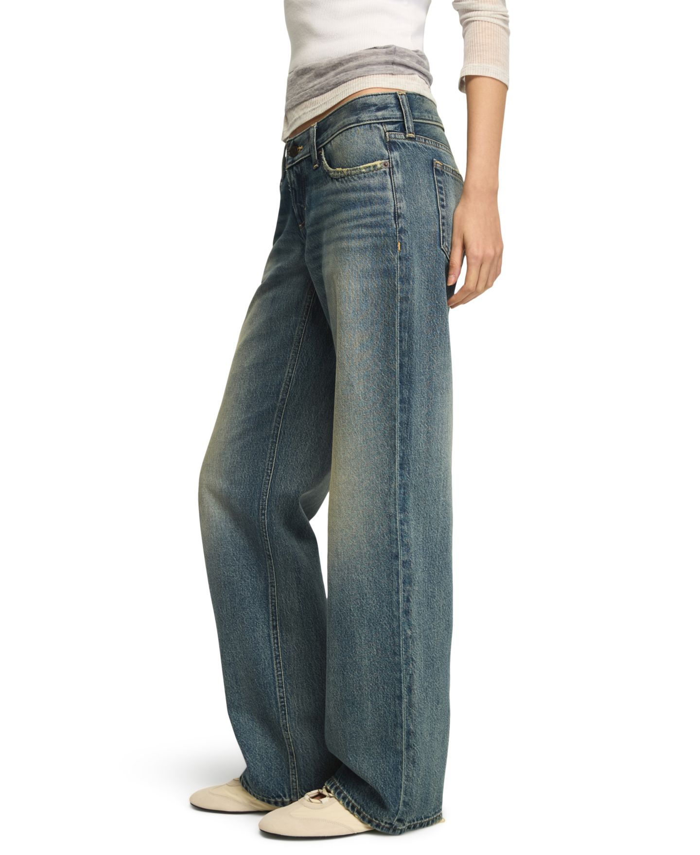Женские джинсы Lucky Brand Ultra Low Rise Baggy, цвет: Варёный — фото 3