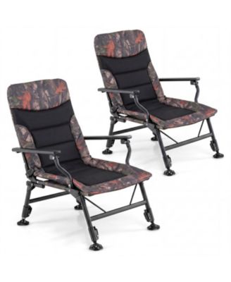 Oversized Folding Fishing Chair with 9-Level Backrest