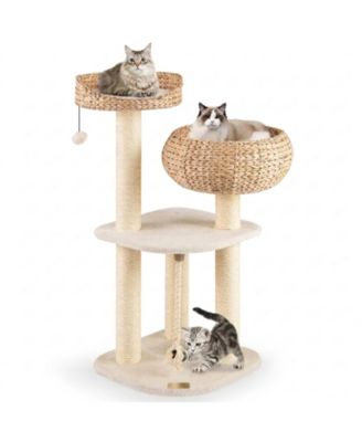 41 in Rattan Cat Tree with Napping Perch