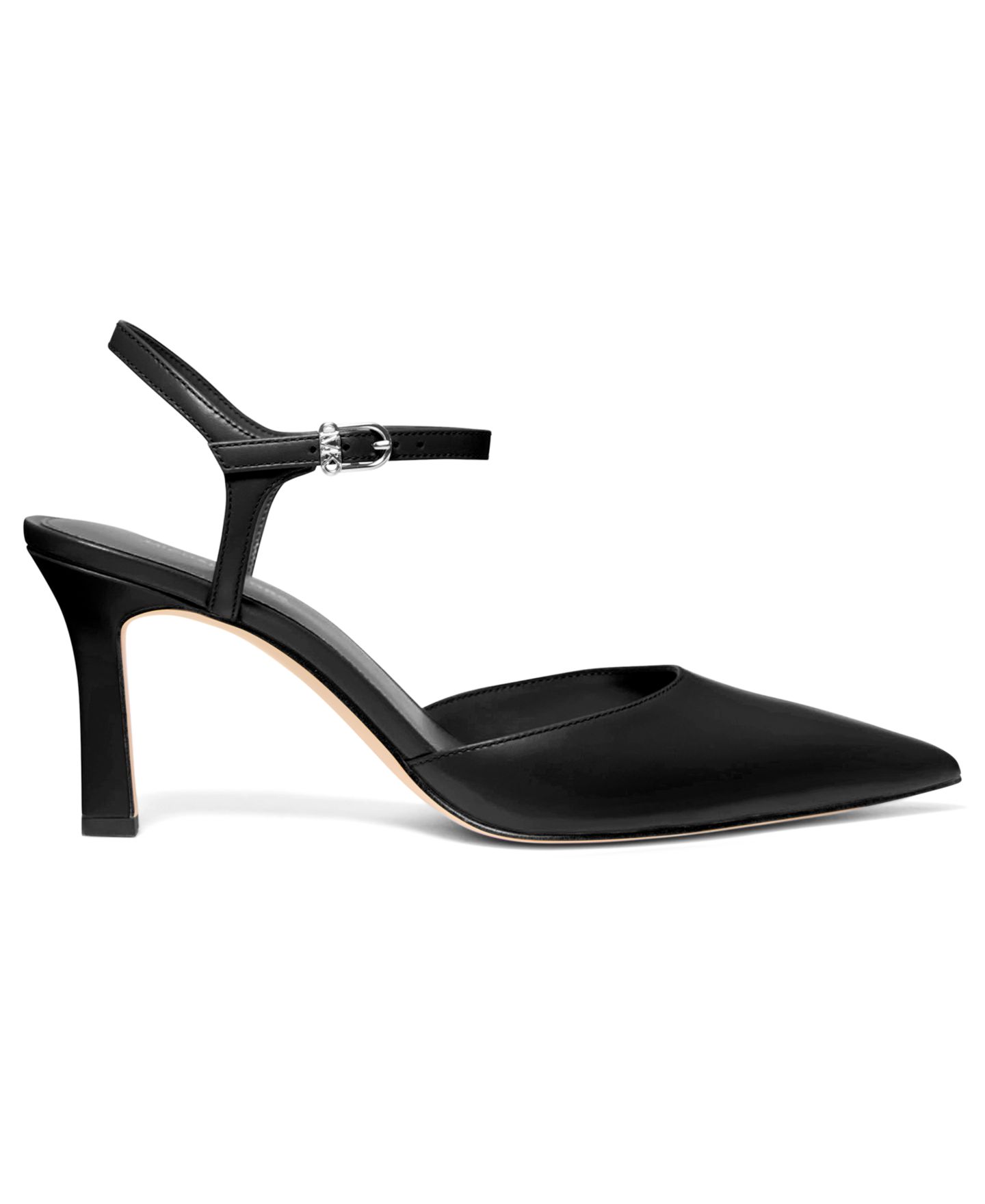 Женские туфли Michael Kors Amara Pointed Toe Mid Pumps, цвет: Чёрный кожаный — фото 2