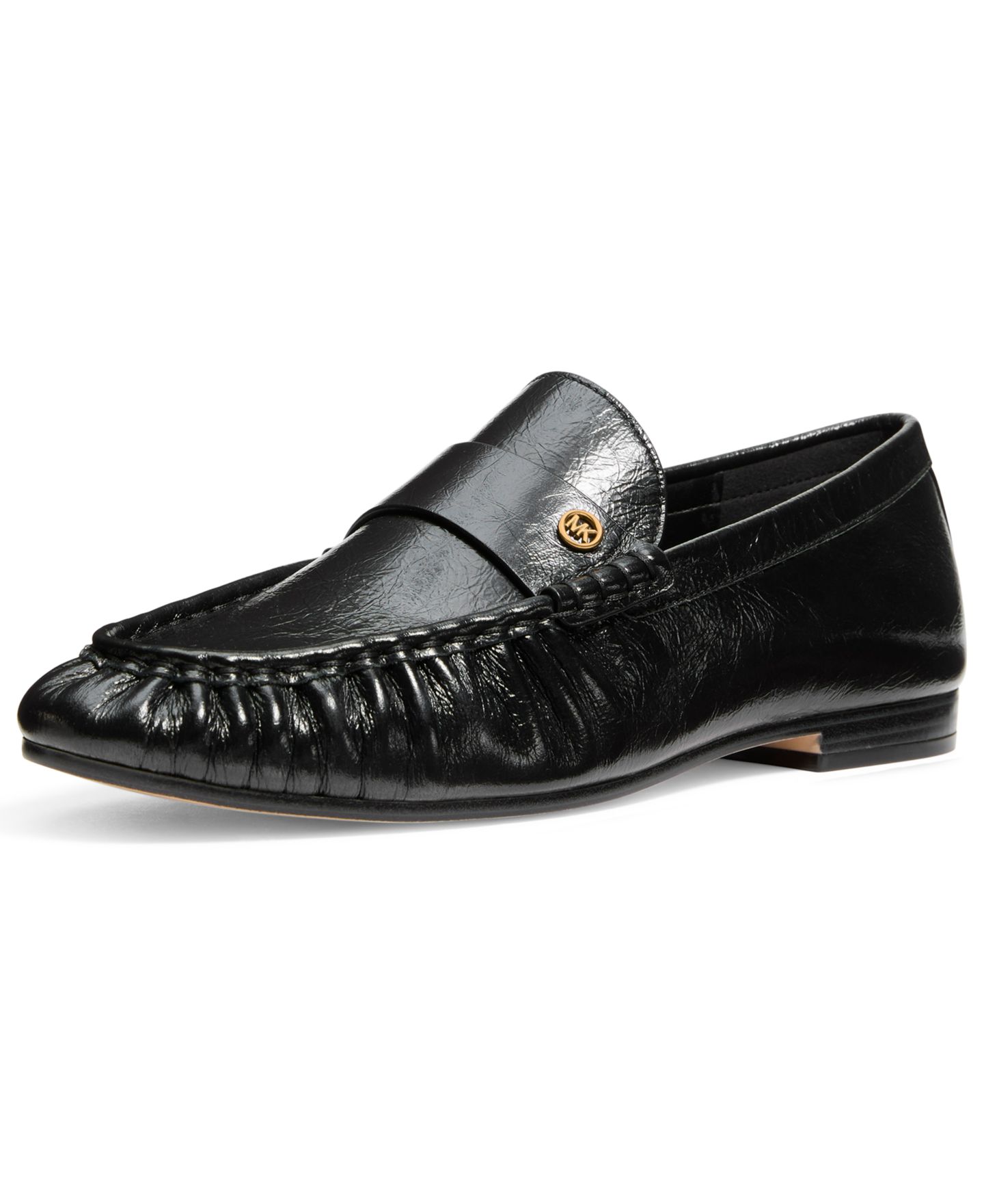 Женские туфли Michael Kors Jennings Ruched Slip-On, цвет: Чёрный кожаный — фото 4
