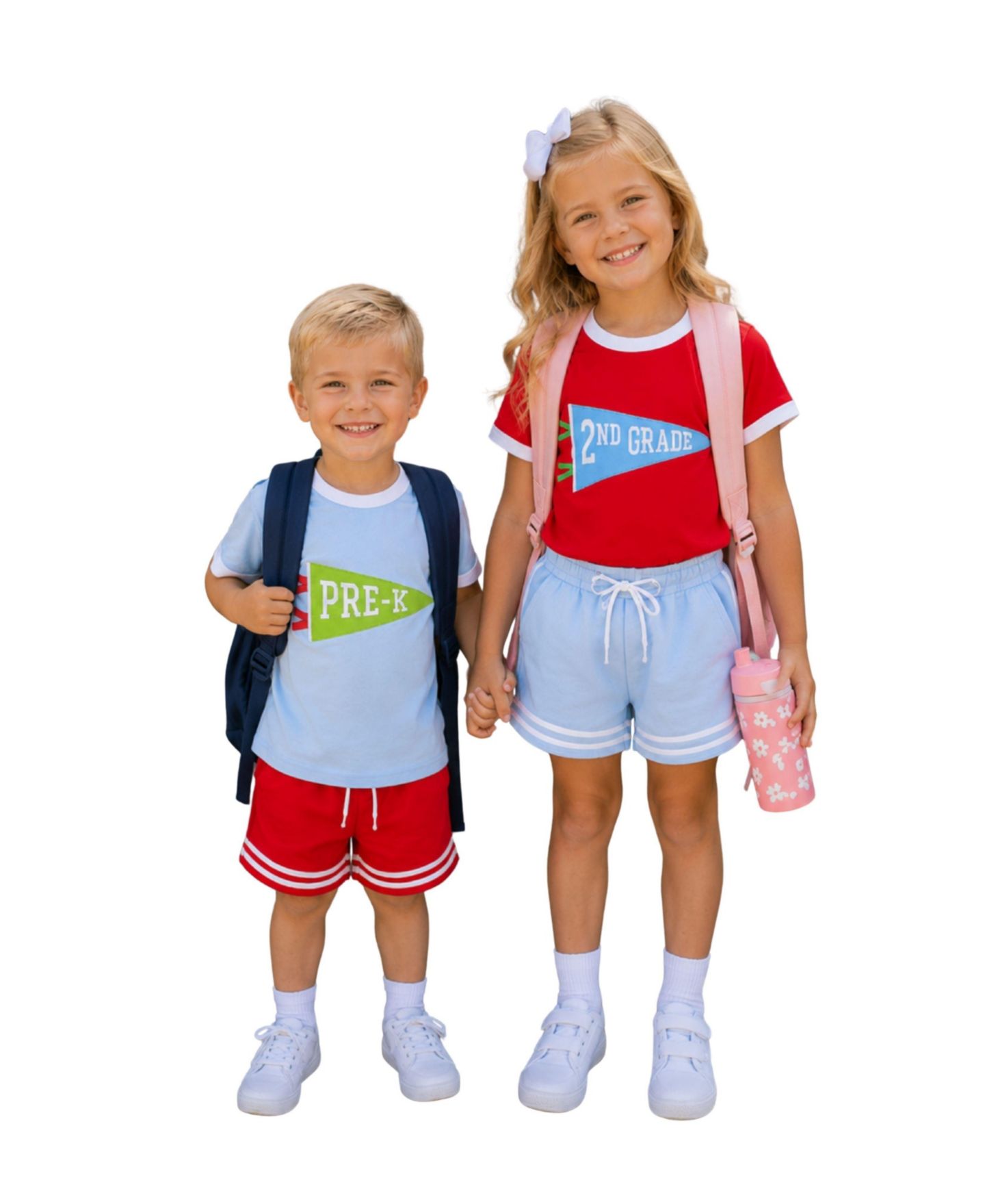 Футболка Bits & Bows Little/Big Unisex 5-12 2nd Grade Crewneck для девочек, цвет: Красный / Синий — фото 2