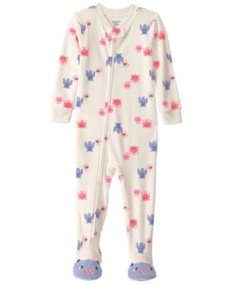 Carters Baby Girls' Monster 2-Way Zip Dream Plush Snug-Fit Footed Pajama 