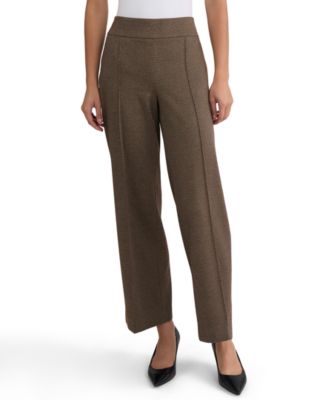 Women's Pintuck Wide-Leg Pull-On Ponte Pants