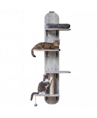 Door Hanging Cat Climber 4-Level Height Adjustable With Plush Bed