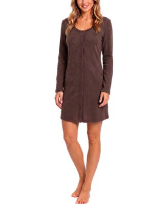 Women's Brushed Pointelle Long-Sleeve Sleep Shirt
