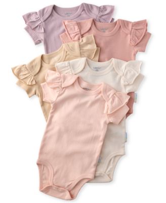 Baby Girls' Rory Ruffle Shoulder Bodysuits, 5-Pack
