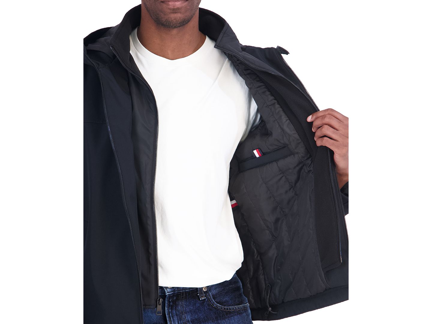 Мужская куртка Tommy Hilfiger Open Bottom Soft Shell Bib, цвет: Чёрный — фото 4