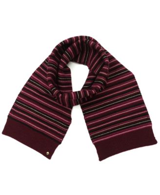 Women's Garter Stitch Stripe Knit Scarf