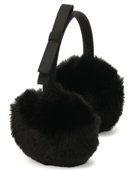 Женские головные уборы Kate Spade New York Adjustable Satin Bow Earmuffs, цвет: Чёрный