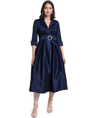 Petite Wedding Guest 3/4-Sleeve Embellished Dress