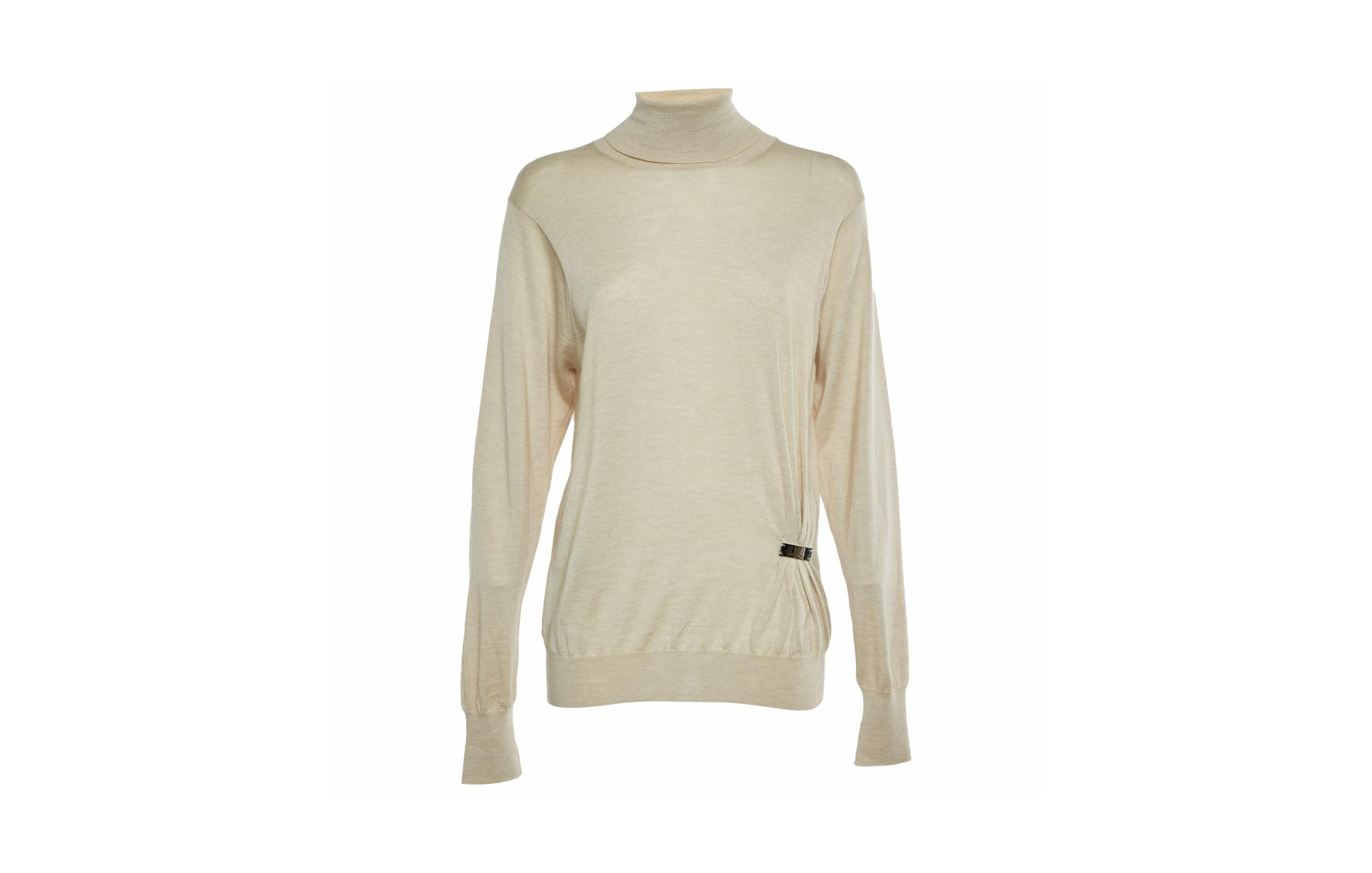 Pre-Owned Celine Women's Knitted Turtleneck Sweater with Side Buckle Detail