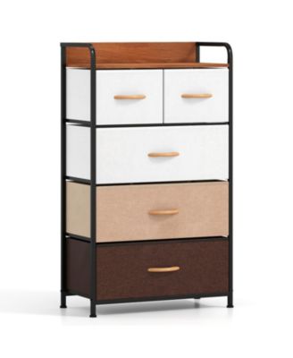 5-Drawer Fabric Dresser with Removable Fabric Bins