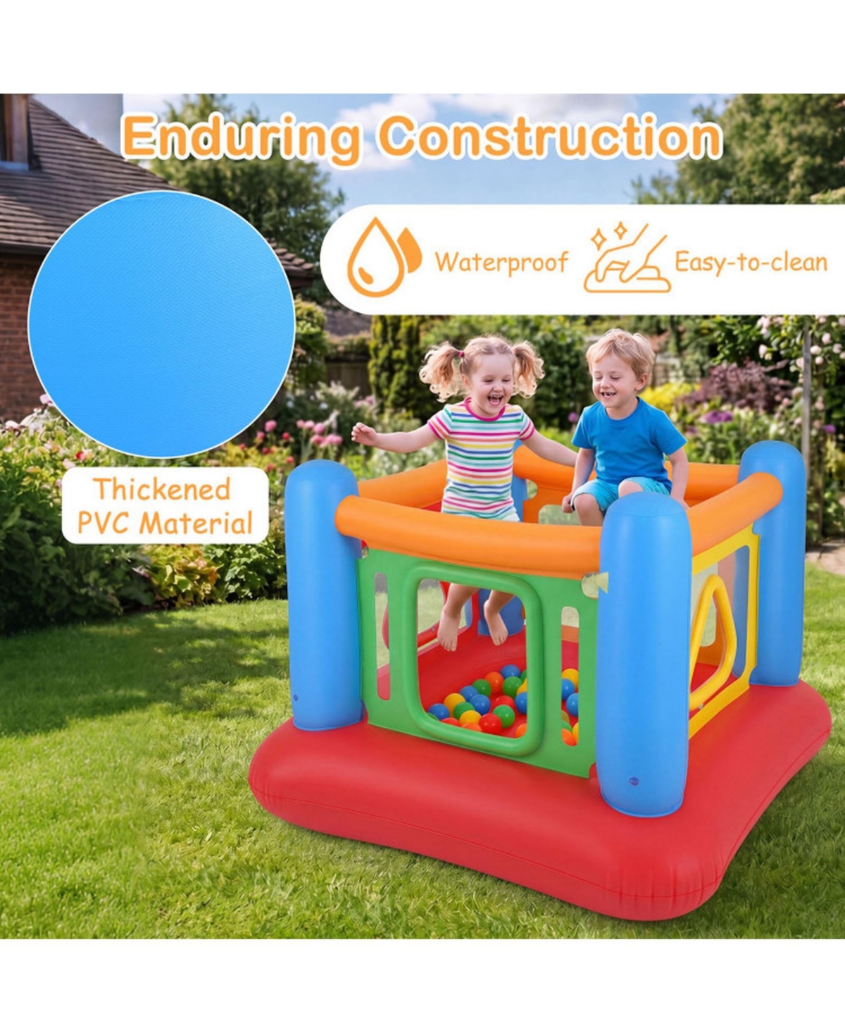 Hongge 3-in-1 Blow Up Jumping House with Transparent Side Walls