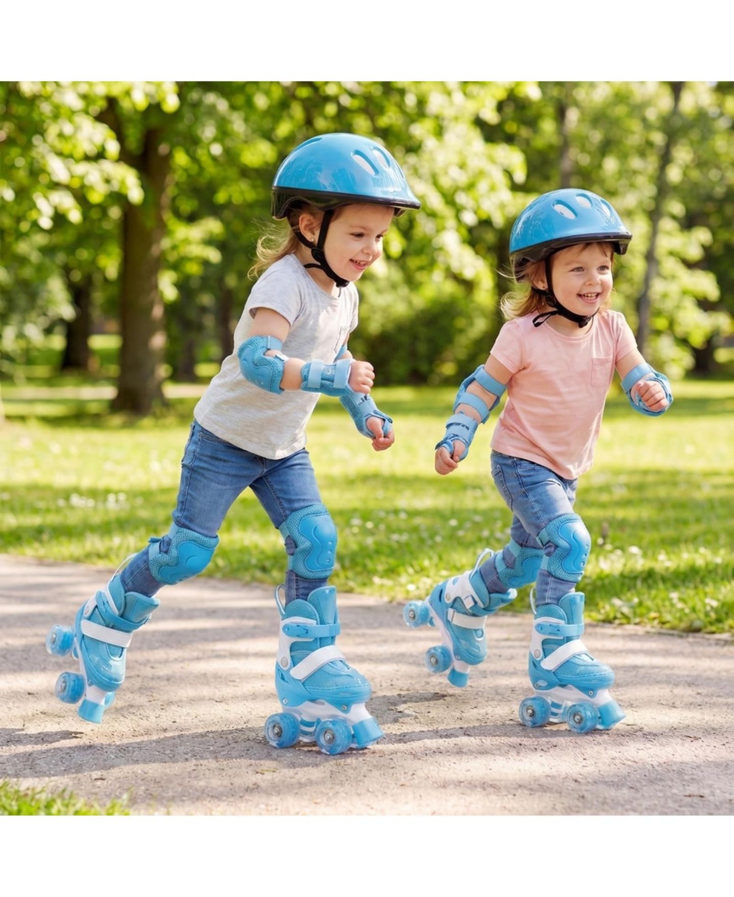 Детские игрушки HONGGE Toddler Roller Skates with 4 Light-Up Wheels and Triple Protection, цвет: Тёмно-синий — фото 2