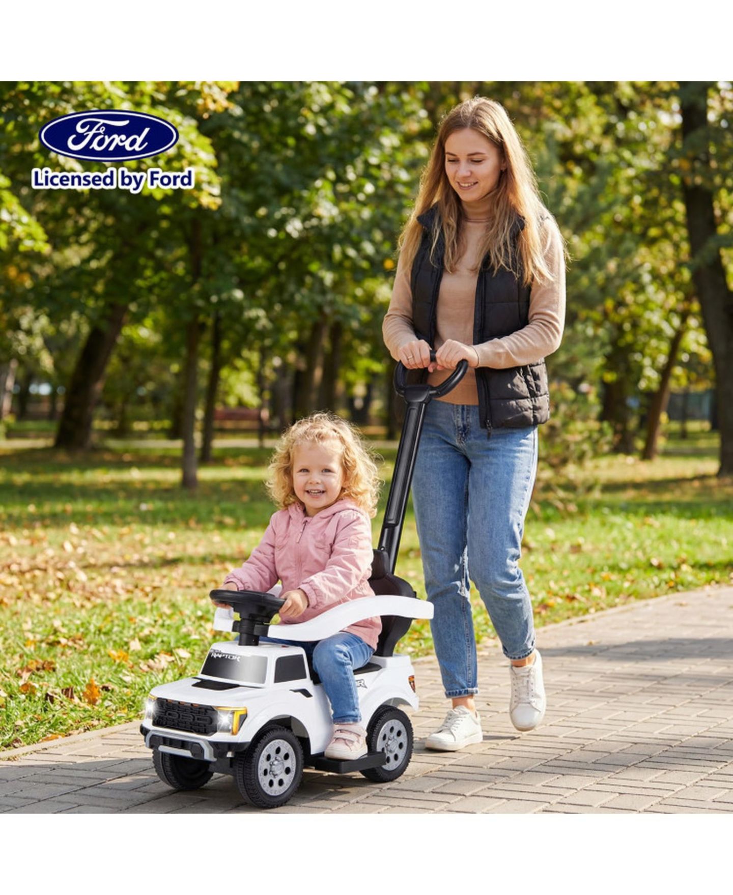 Детская игрушка HONGGE 3-in-1 Kids Ride-On Push Car with LED Lights and Under-Seat Storage, Ages 1.5-3, цвет: Белый — фото 10