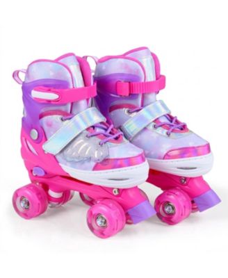 Kids Roller Skates for Toddlers Ages 7-9 with 4 Light Up Wheels
