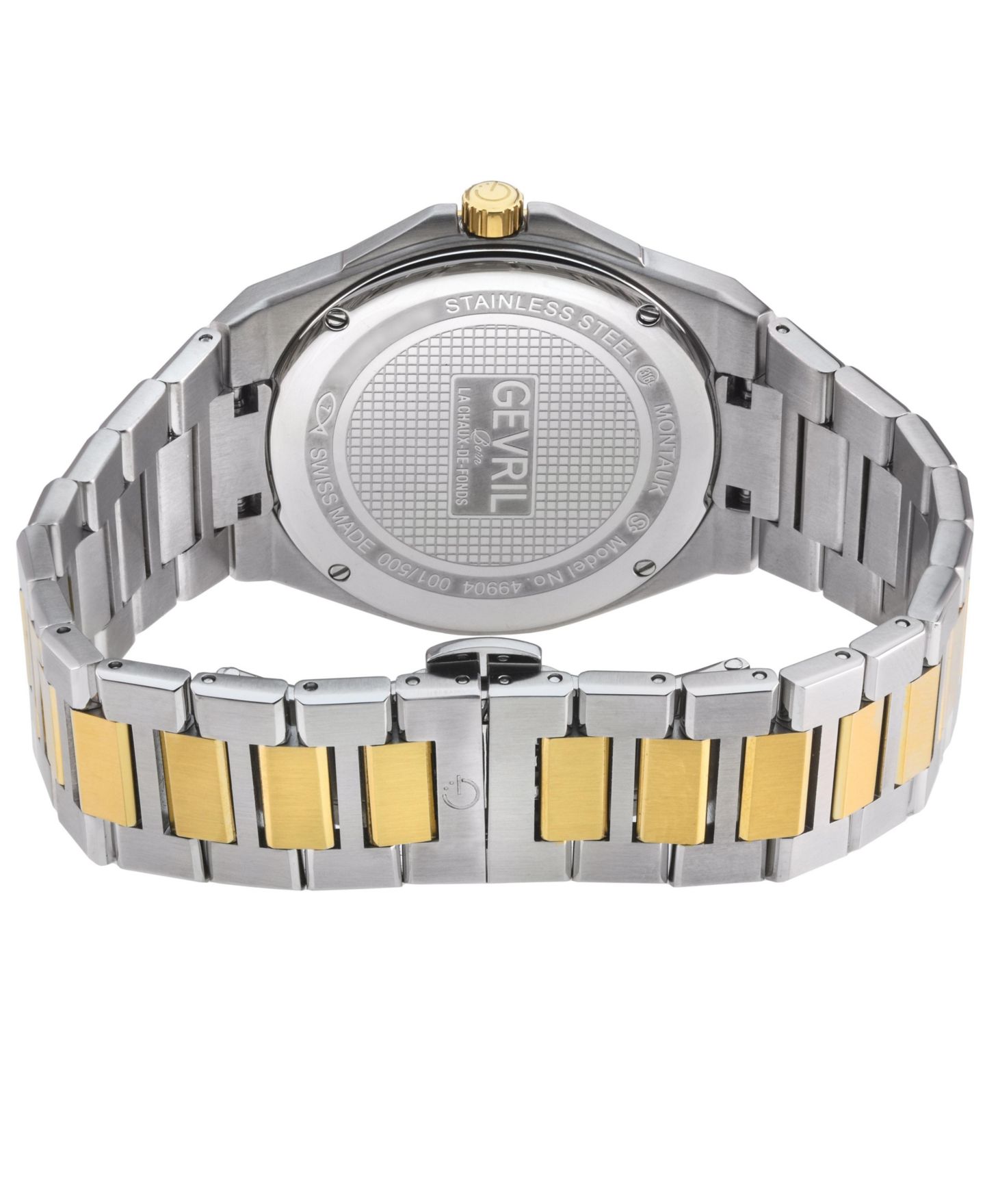Мужские часы Gevril Swiss Made Montauk Swiss Quartz Two tone Stainless Steel Bracelet Watch — фото 2