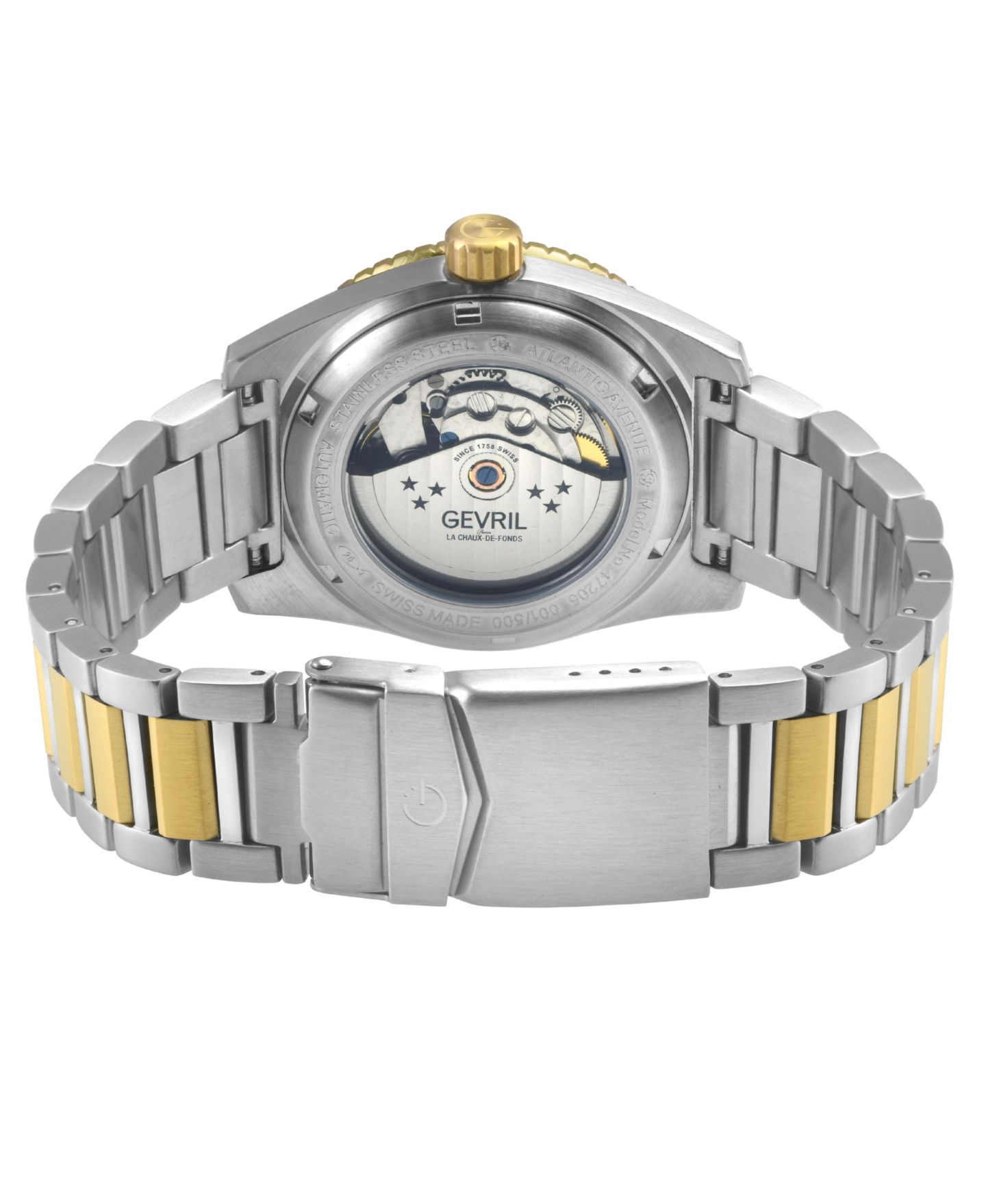 Мужские часы Gevril Swiss Made Atlantic Avenue Swiss Automatic Two tone Stainless Steel Bracelet Watch — фото 3