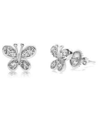 Kids Butterfly Hypoallergenic Earrings for Girls with Surgical Titanium Screwbacks