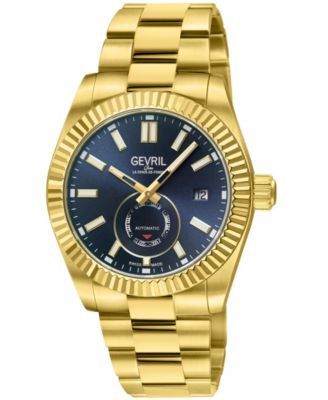 Men's Swiss Made West Village Swiss Automatic IP Gold Stainless Steel Bracelet Watch