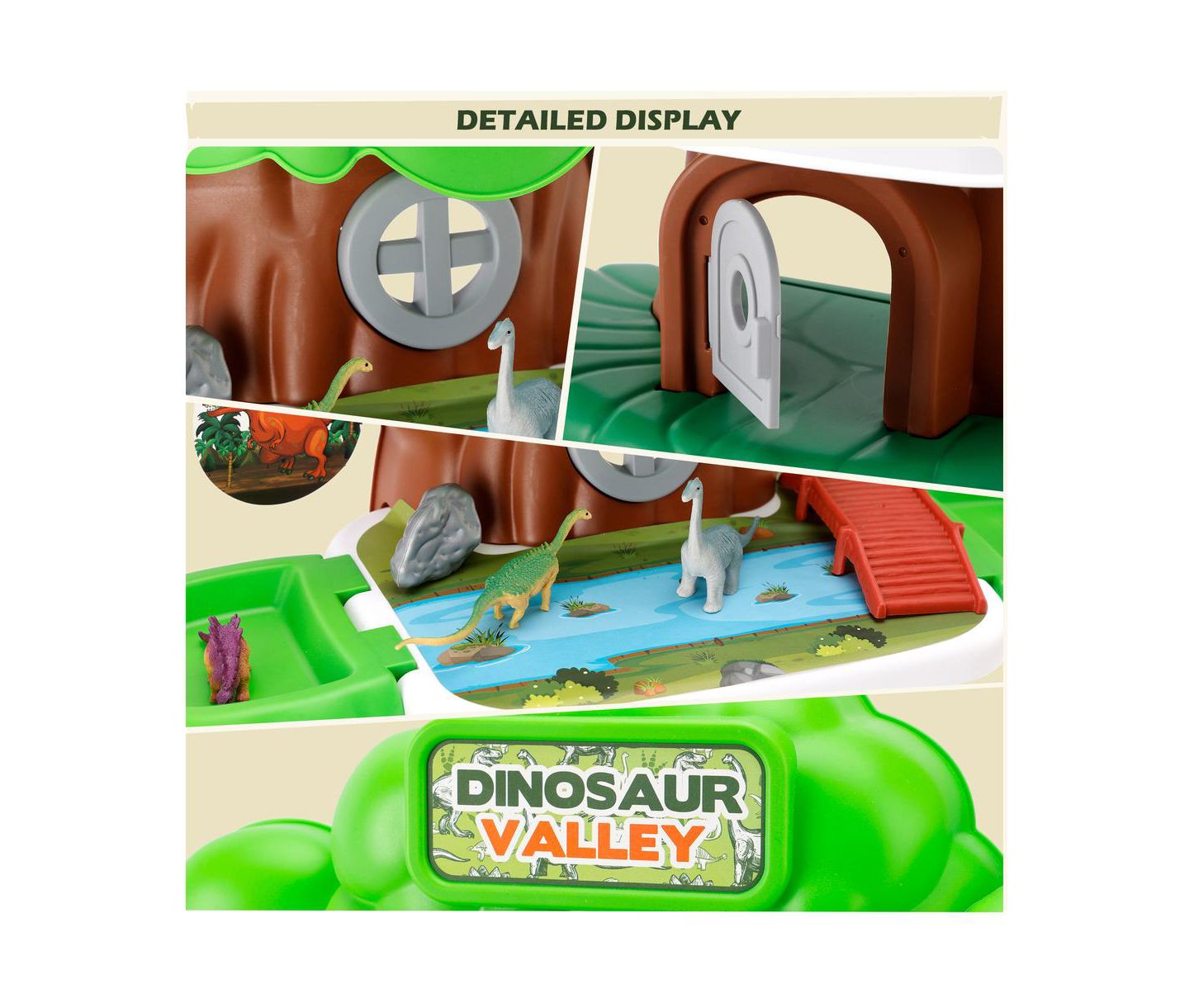 Детский игровой набор Bruce & Shark Dinosaur Valley Treehouse Realistic 37-Piece Playset, Ages 3+, цвет: Зелёный — фото 3