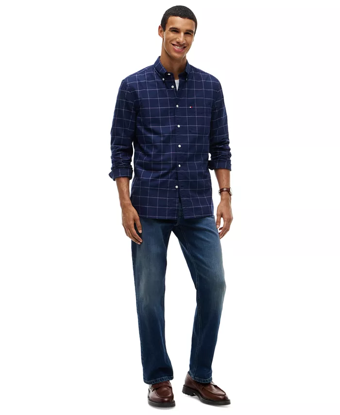 Men's Heritage Regular-Fit Oxford Windowpane Shirt - thumbnail 6