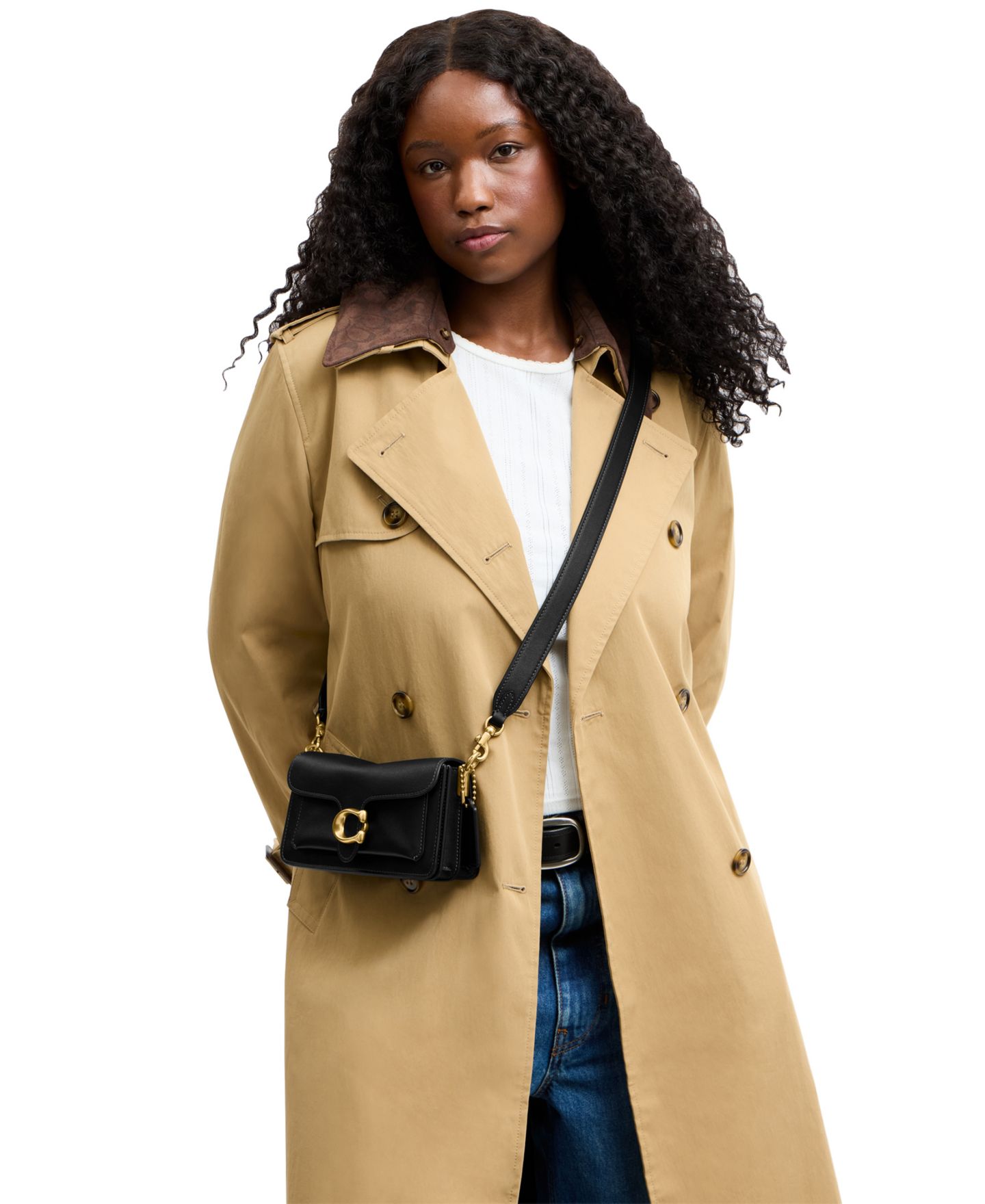 Женская сумка COACH Tabby Small Soft Leather Shoulder 20, цвет: Латунный / Чёрный — фото 8