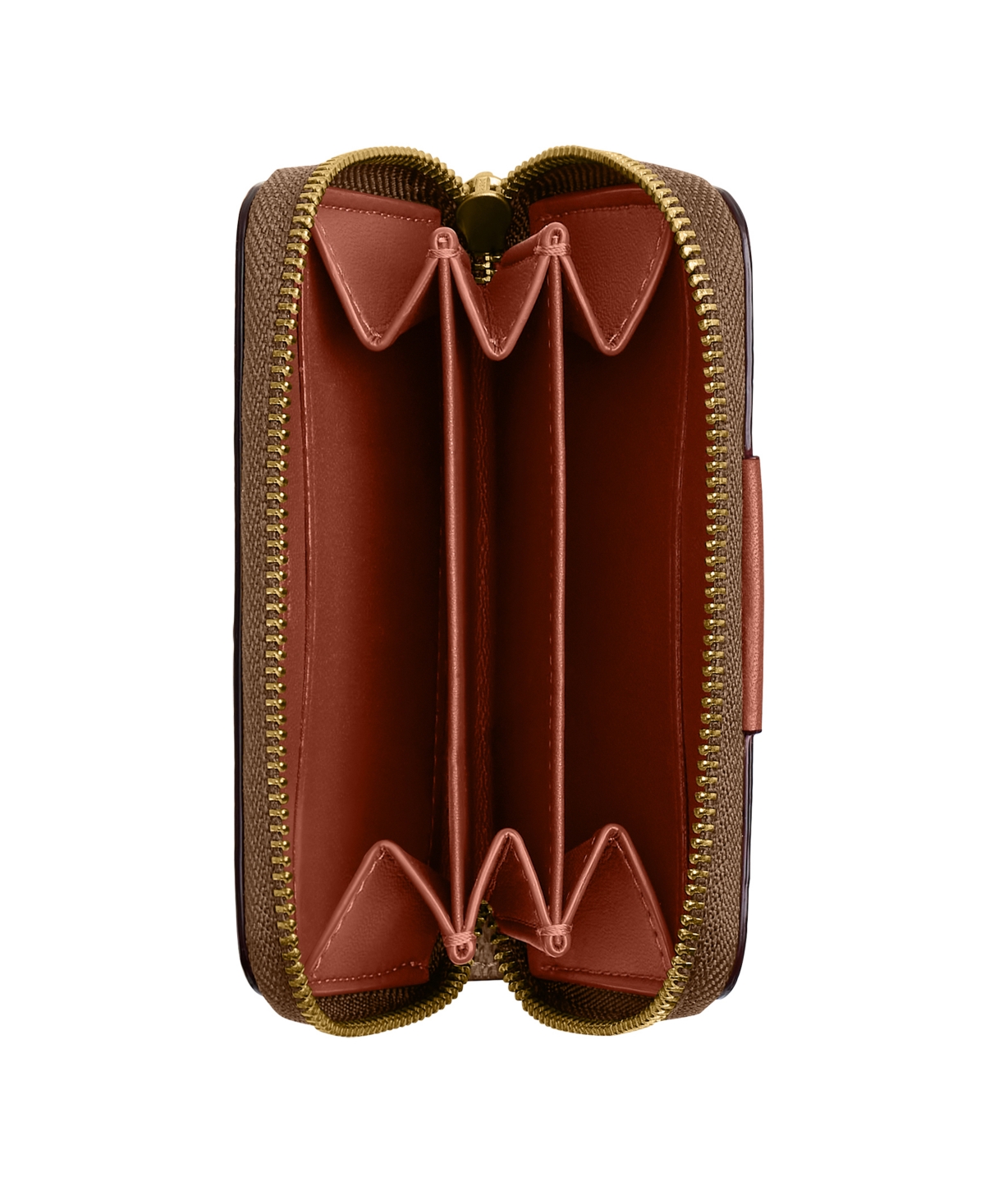 Coach Signature Leather Essential Small Zip Around Card Case