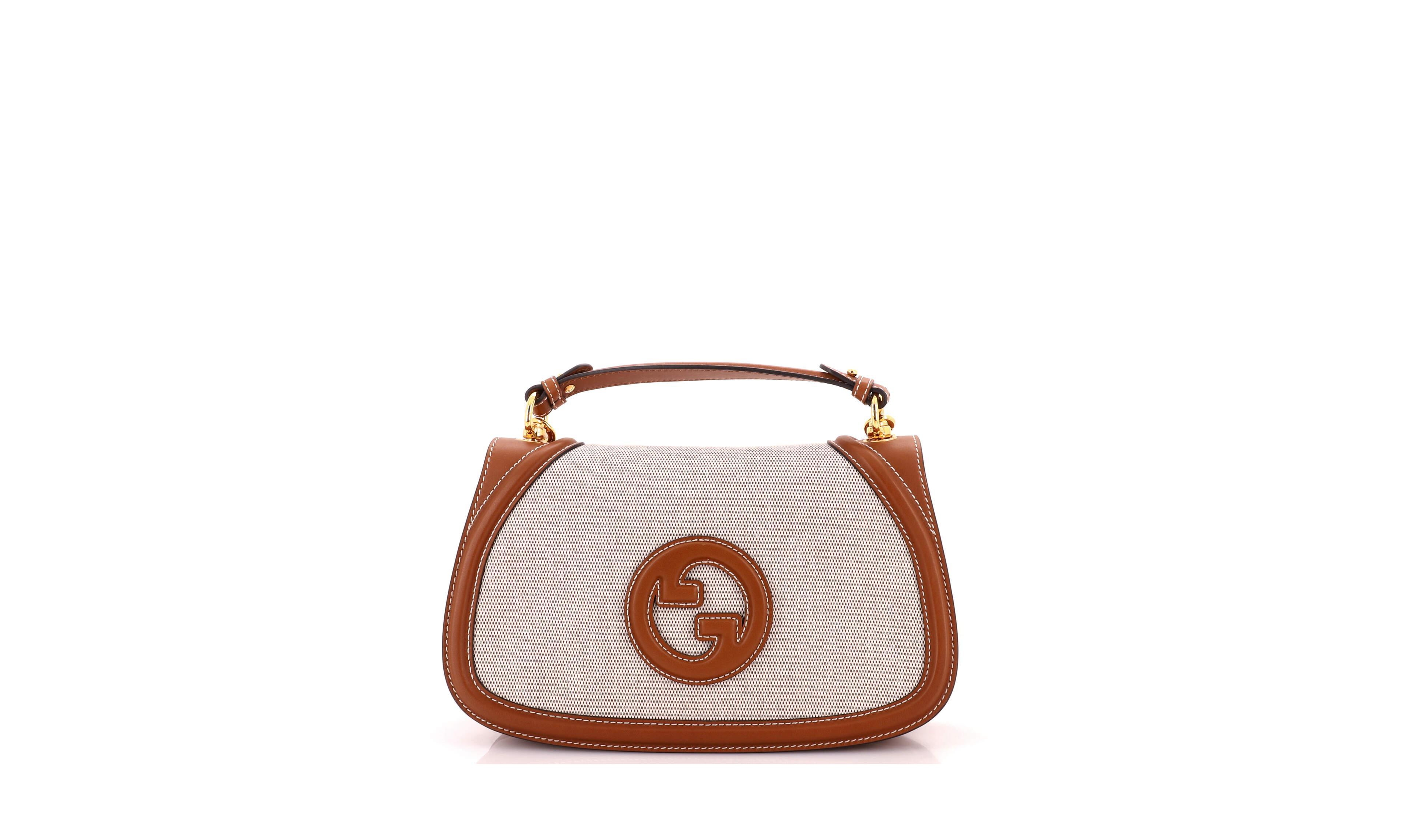 Pre-Owned Gucci Medium Blondie Nm Top Handle Bag Canvas with Leather