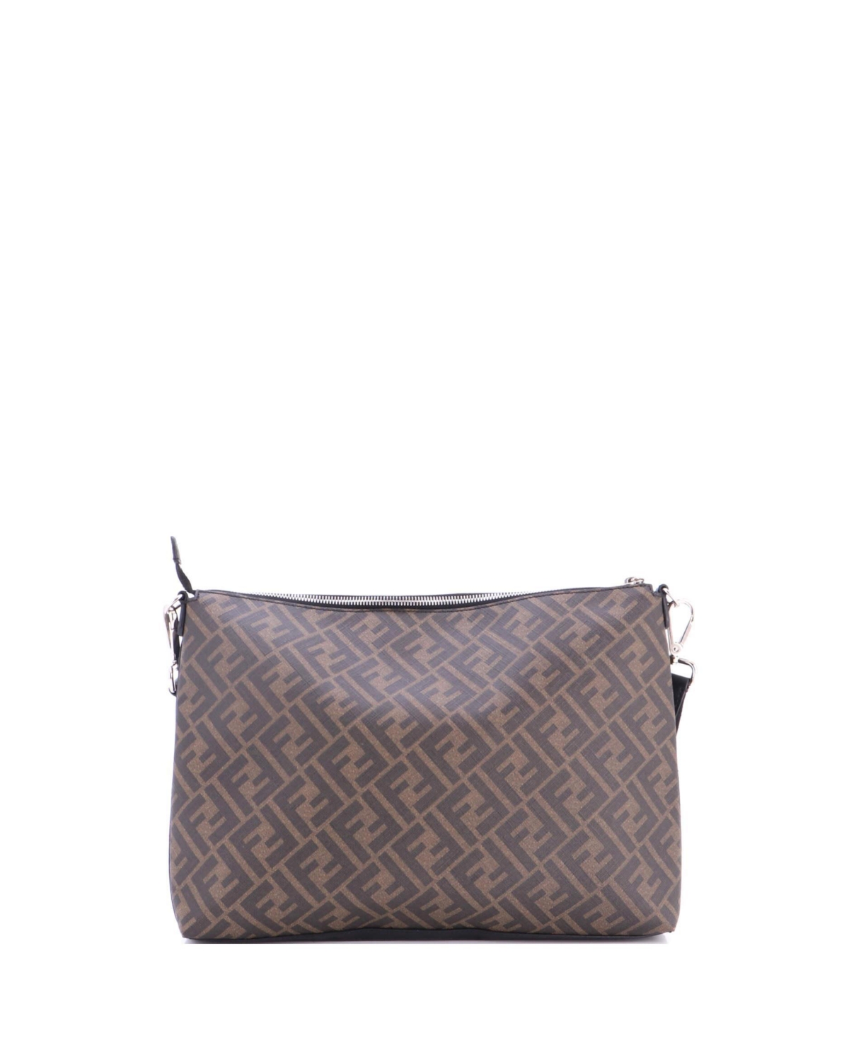 Pre-Owned Fendi Forever Fendi Messenger Bag Zucca Coated Canvas and Leather